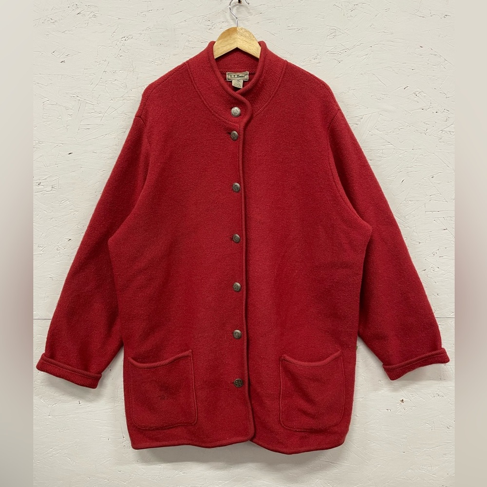 Vintage LL Bean 100% Wool Boiled Thick Button Down Sweater Jacket, Size 3X